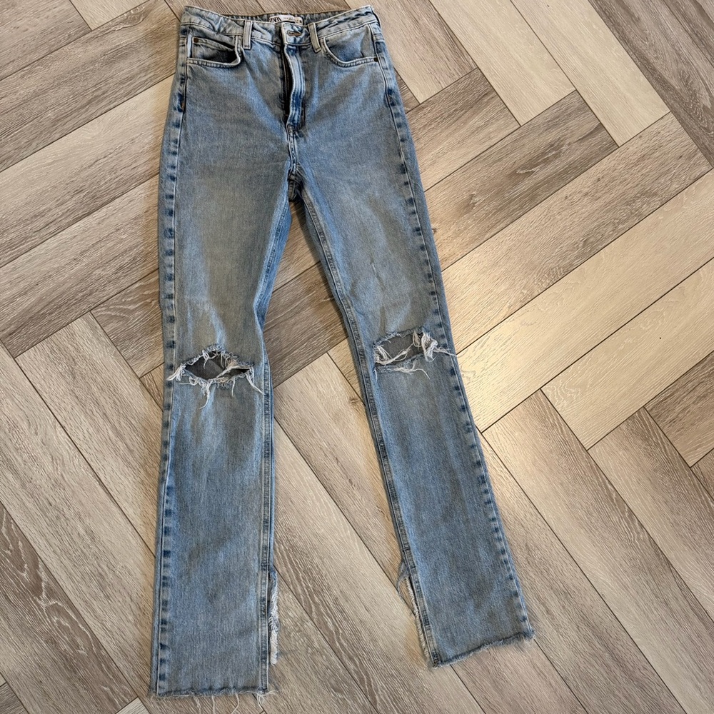 Zara Distressed Blue Women's Jeans